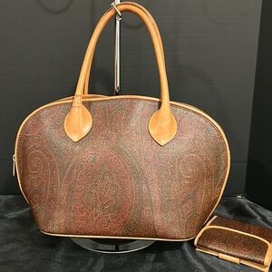 Etro Milano Coated Canvas Top Handle Bag….Vintage GUC…no dust bag,wallet,or box.